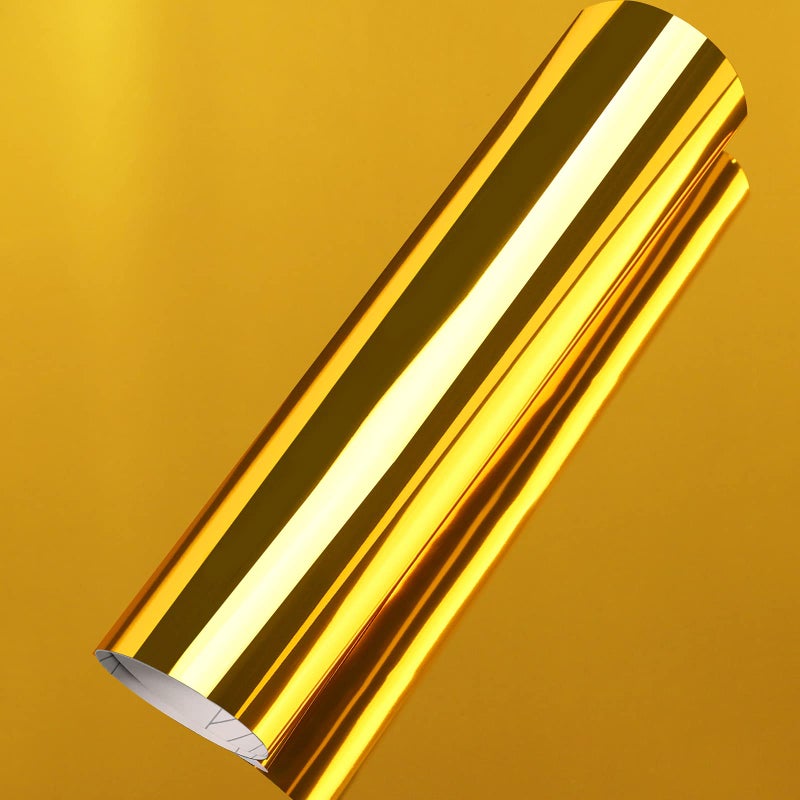 TECKWRAP 11.5"x 60" Chrome Mirror Gold Vinyl Wrap Self-Adhesive Car Sticker Car Wrap Vinyl (Gold) - Image 3